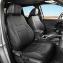 2024 2025 2026 Tacoma Seat Covers Full Set for Toyota Tacoma 4th Gen Double/Crew Cab SR,SR5,TRD Sport,TRD Off-Road,Limited,Fully Covered,Luxury Waterproof Leather Car Seat Protector(Black)