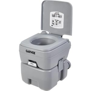 5.3 Gallon Portable Toilet for Camping, with Detachable Tank, Ideal for Boat, Truck & RV Use, Gray