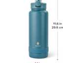 Manna Push Stainless Steel Bottle with Push-open Locking Lid and Sipping Spout - 40 Oz - Indigo Powder Coat