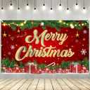 YQUQWN Large Merry Christmas Banner 72x44 Inch Christmas Backdrop for Party Decorations, Family Gatherings, Photo Shoots and Holiday Decor for Kids Party-Christmas Wall Banner