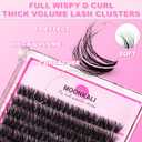 Lash Clusters Wispy 80D Eyelash Clusters D Curly 12-20MM Mix Length Cluster Eyelash Extensions Thick Volume Individual Lashes Clusters DIY Eye Lash Extension 3D Eyelashes Clusters at Home By MOONKALI