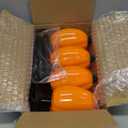 Set of 4 Halloween Solar Pathway Markers Lights, 14.2 Inch High Plastic Jack-O-Lantern Shaped Pumpkin Lawn Garden Stakes Clear Lights for Trick or Treat Party Outdoor Waterproof Halloween D¨¦cor