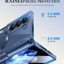 BERFY Upgraded Magnetic for Z Fold 6 Case with S Pen Holder, Compatible with Magsafe,[Built-in Screen Protector & Hinge Protection] Full-Body Plating Slim Phone Case for Samsung Galaxy Z Fold 6, Blue