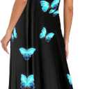 shengfan Plus Size Maxi Dresses Sundress for Women Loose Printed Adjustable African Beach Dress with Pockets (Black, M)
