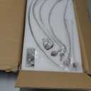 12 Light Brushed Nickel Chandelier, Large Chandeliers for High Ceilings, 36inch Metal Chrome Chandelier Light Fixture Metal Candle Chandelier with Long Chain for Dining Foyer Kitchen Bedroom