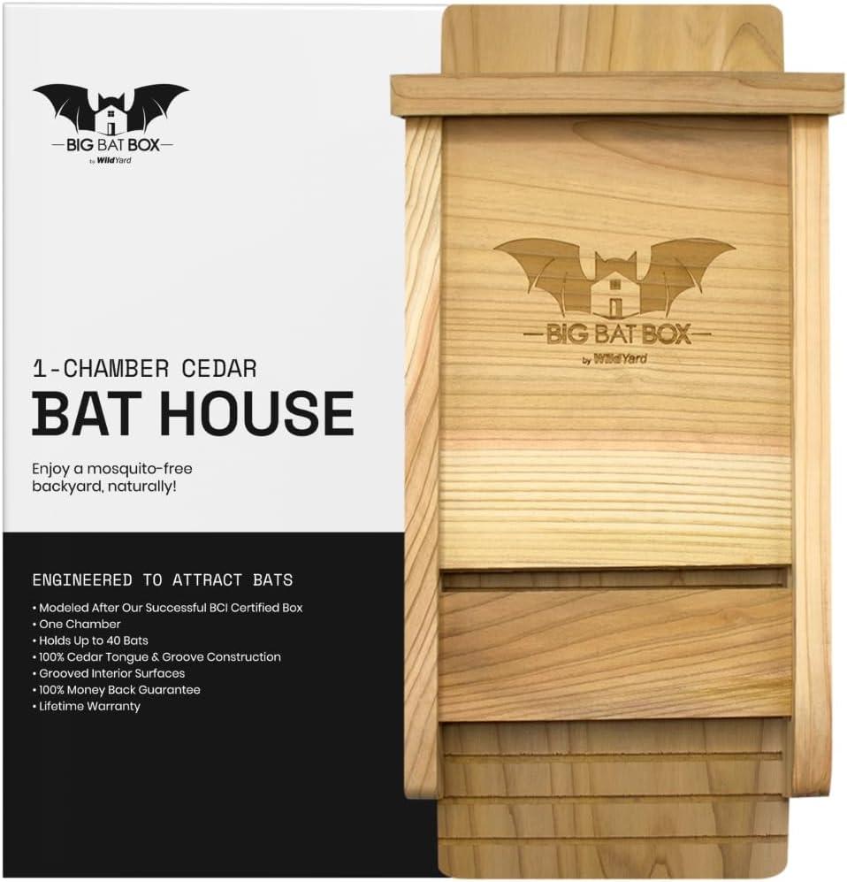 BIGBATBOX - Complete Bat House for Outdoors - Clean Backyard from Mosquitoes - No Interior Paint - One-Chamber Design - Easy to Hang - Bat Houses for Outdoors