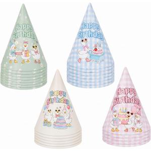 Glenmal 24 Pcs Silly Goose Birthday Party Hats Classroom Students Happy Birthday Cone Hats for 1st Silly Goose Party(Assorted)