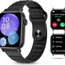 Smart Watch Sports Pedometer, Fitness Tracker Bluetooth Call Heart Rate Blood Oxygen Sleep Monitor,100 Sports Modes Waterproof for iOS Android Men's Women's Smart Watch (Black)