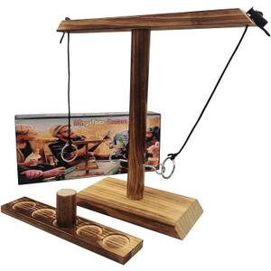 Ring Toss Game for Kids and Adults, Large Base Hook and Ring Game, Family-Friendly Indoor Holiday Fun or Outdoor Patio Games, White Elephant Gifts