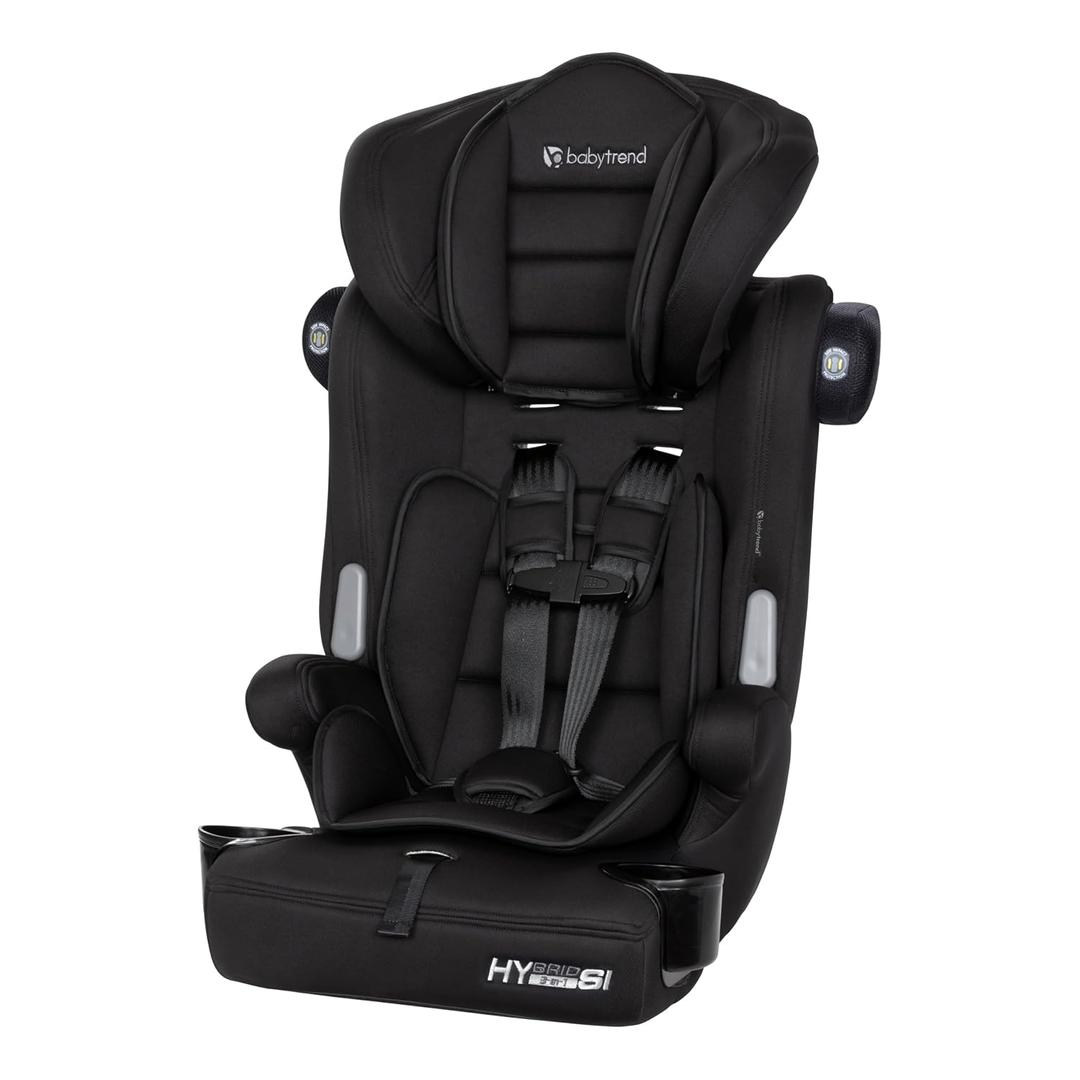 Baby Trend Hybrid SI 3-in-1 Combination Booster Seat, Hoboken Black Side-Impact Protection, 3-Stage Growth Design, Adjustable Headrest, Cushioned Comfort, Manufactured Date: 03/14/2026