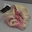 Blonde to Pink Long Wavy Ombre Wig for Women Curly Heat Resistant Synthetic Halloween Cosplay Hair Wigs