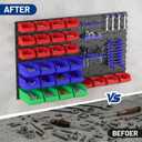 WORKPRO Pegboard Organizer Wall Mounted, 44PC Tool Storage Rack with Bins and Hooks, Peg Board Wall Organizer for Garage Organization, Workshop, Craft Room, Tool Wall Storage System