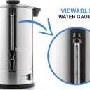 SYBO SR-CP-50B Commercial Grade Stainless Steel Percolate Coffee Maker Hot Water Urn for Catering, 50-Cup 8 L, Metallic