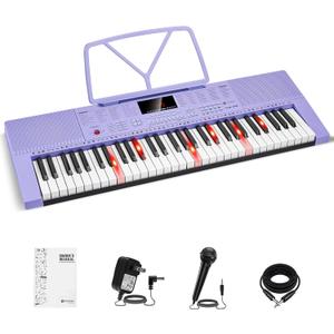 Vangoa VGK611 Piano Keyboard for Beginner, 61 Keys Electric Keyboard Piano Portable Music Keyboard with Mini Lighted Keys, Electronic Piano for Kids Boy Girl, Purple Vangoa VGK611 Piano Keyboard for Beginner, 61 Keys Electric Keyboard Piano Portable Music Keyboard with Mini Lighted Keys, Electronic Piano for Kids Boy Girl, Purple