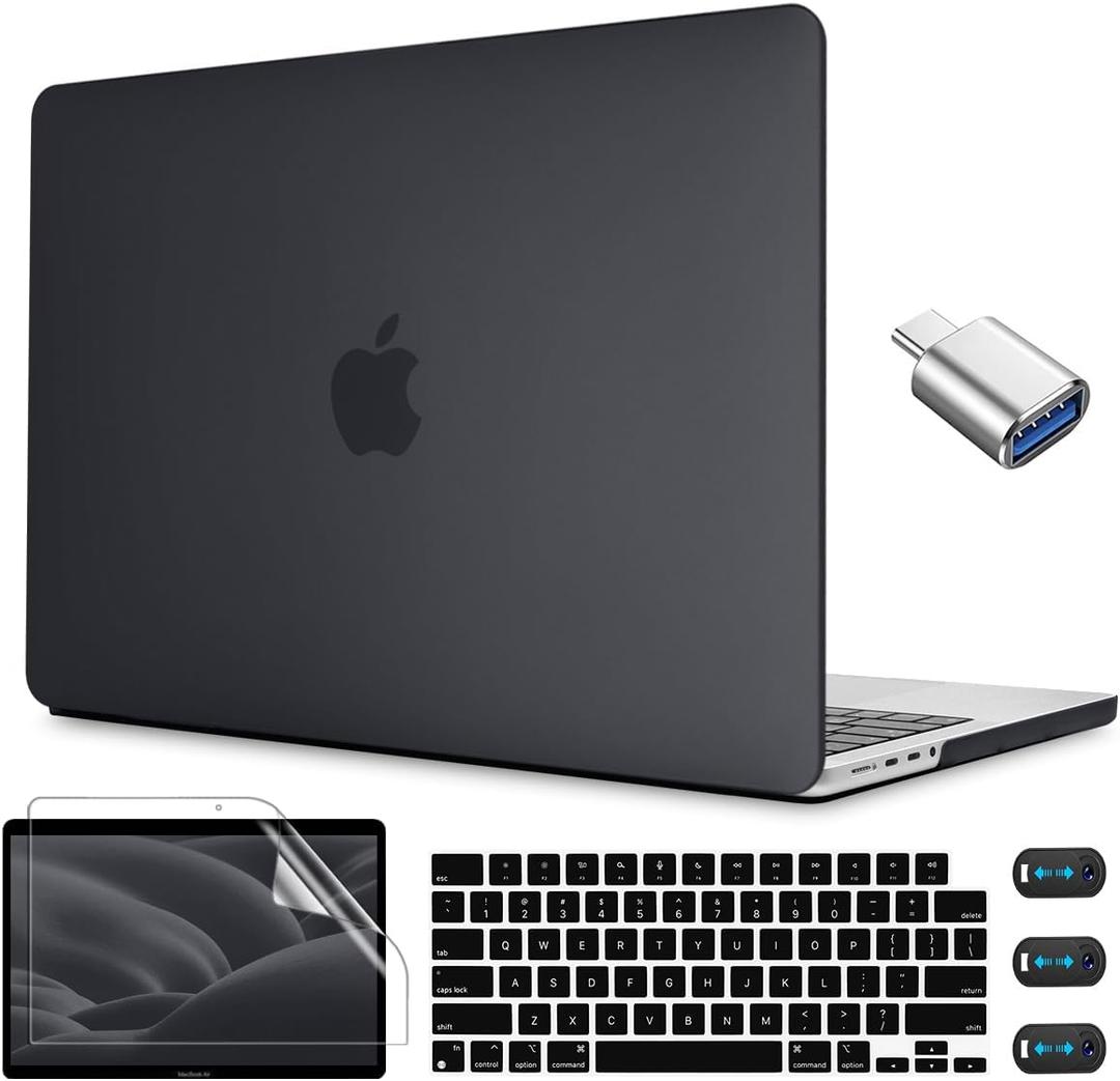 CISSOOK Matte Black Plastic Hard Cover for MacBook Pro 14 Inch Case 2026 2025 2024 2023 2022 2021 Release Model M5 A3434 M4 A3112 A3185 A3401 / A2992 A2918 M3 / A2779 M2 / A2442 M1 Chip, Black