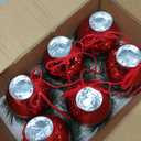 Suncalla 6 Pcs Red Christmas Tealight Candle Holder Christmas Dinner Table Decorations Ball Candlestick Holder with Bow and Wreath for Party Indoor Decorations