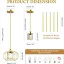 Brushed Gold Pendant Lights Kitchen Island, Modern Gold Crystal Pendant Light Fixtures with Adjustable Rod, Mini Chandelier Hanging Pendant Lights for Kitchen Hallway Dining Room Bedroom(1 Pack)
