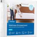 Linenspa Zippered Mattress Encasement - Waterproof & Bed Bug Proof - Premium Noiseless & Absorbent Cover  Full, White