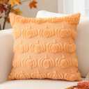 2 x Artscope Fall Pillow Covers 18 x 18 Set of 2 Decorative Autumn Harvest Holiday Pumpkin Throw Pillow Cases Soft Plush Faux Fur Couch Cushion Case for Farmhouse Halloween Sofa Bed Room Decor-Light Gold