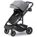 newyoo Bassinet Stroller for Baby, Nestro 516M, Convertible Infant Strollers w Reversible Seat & Cup Holder, 2-in-1 Rear-Facing Pram from Newborn to Toddler, One-Hand Easy Fold, Grey (Gray)