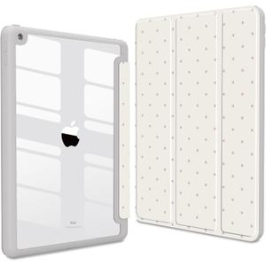 CISSOOK Case for iPad 11 inch (A16 Chip) 2025 Gen 11th / iPad 10.9 inch 2022 10th Gen, Buit in Pencil Holder with Shockproof Cover Clear Transparent Back Shell Auto Wake/Sleep, Cream Polka Dot