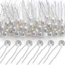 40 Packs Pearl Hair Pins Bridal Wedding White Pearl Hair Accessories Bobby Clips for Brides and Bridesmaids(0.3 Inch)