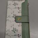 GAEKEAO Womens Wallet Slim Thin RFID Blocking Floral Vegan Leather Card Holder Bifold Long Ladies Wallet with Zipper Pocket