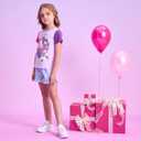 DXTON Toddler Girls Rainbow T-Shirts: Summer Short Sleeve Graphic Cotton Tees Tops Birthday School for 3-8 Years