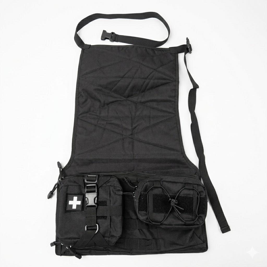 Tactical Car Seat Back Molle Panel Organizer with 3 Detachable Storage bags Universal