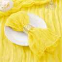 DeZerlor 50 Pack Lemon Yellow Cheesecloth Napkins Spring Cloth Napkins Set of 50 Yellow Dinner Napkins Bulk 21x21 Inches for Wedding Bridal Shower Baby Shower Parties