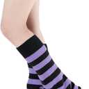 Century Star Leg Warmers for Women Girls Kawaii Y2K Leg Warmers Cutecore Gyaru Leg Warmer Goth Lolita Accessories (One Size, Black & Purple Stripes)