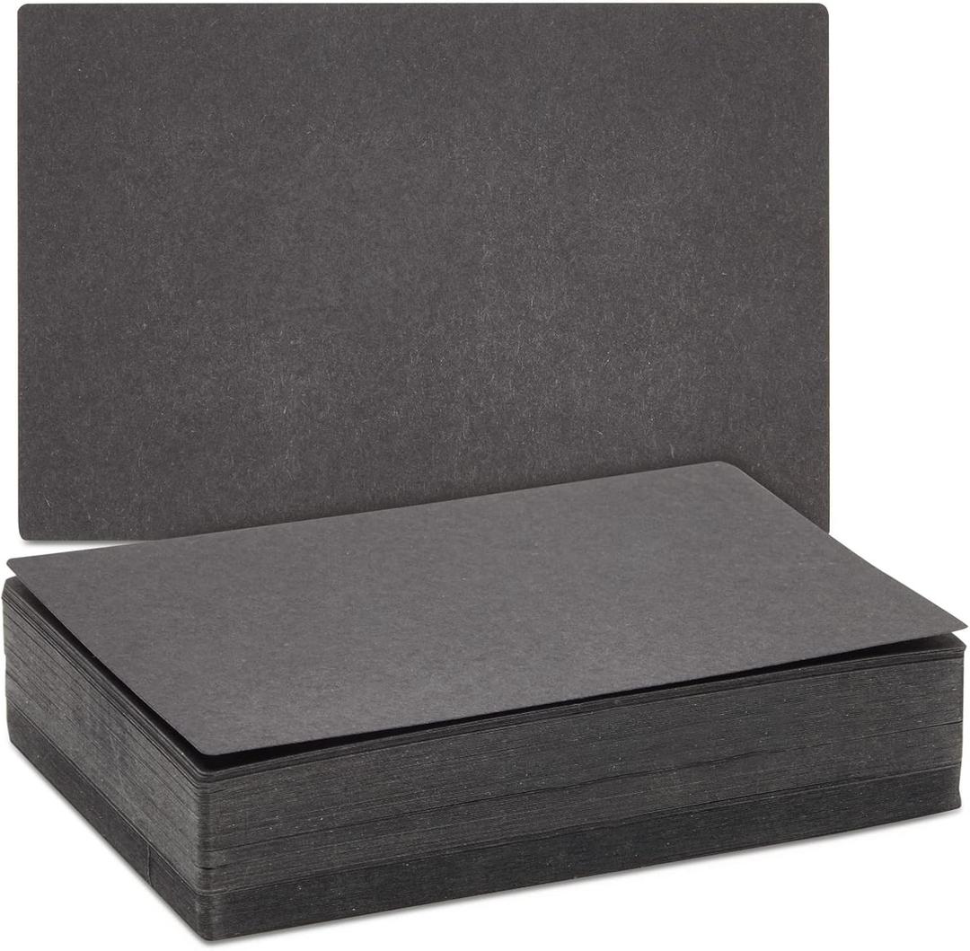 Juvale Black Index Cards - 100-Pack, 3 x 5 in - Unlined for Note-Taking, Flash & Cue Cards - School Supplies & Office Organization