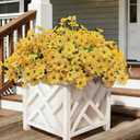 20 Bundles Artificial Flowers for Outdoors, UV Resistant Fake Flower with Plastic Plants, Faux Silk Flowers for Outdoor Planters , Fake Realistic Plant for Outside Front Porch Patio Decor-Yellow