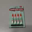 Super Glue Liquid Clear Glue for Wood Plastic Metal, Instant Superglue All Purpose Multipack Cyanoacrylate Adhesive Repair Ceramic Model Leather Rubber Glass Pottery, Strong Bonding Single Use (4 x 3g)