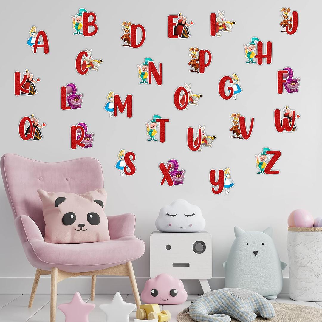 3 x Seyal Alice in Wondrland A-Z Alphabet Wall Sticker