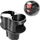 Reofrey 2-in-1 Multifunctional Car Cup Holder Expander Adapter, Universal Double Cup Holder with Adjustable Bracket, Elastic Open-Close Mouth, Fits Most Hydro Flask Bottles and Cups