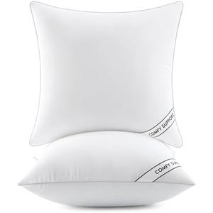 MIULEE 26x26 Inch Euro Pillows Inserts, Pack of 2 Down Alternative Virgin Filling Comfy Support Throw Pillows for Sofa Couch Bed