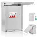 50 Amp Spa Panel with Ground Wire,IP 65 Waterproof,3-Pole 50 Amp GFCI Breaker Included Extra Spaces,Outdoor Steel Enclosure,for Branch Circuits Outdoor Rated Weatherproof Box for Spa (50 AMP)