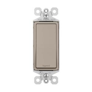 Legrand radiant TM870NICC10 15 Amp Rocker Wall Switch, Single Pole Decorator Light Switches, Nickel (1 Count)