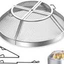 Fire Pit Spark Screen for Solo Stove Bonfire Accessories, 19.5 Inch Bonfire Shield for Solo Stove Accessories, 304 Stainless Steel Detachable Mesh Fire Pit Spark Protector with Grill Function