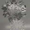 24Pcs Snowflake Christmas Hanging Party Decor Supplies,12 PCS 3D Silver Snowflakes & 12PCS 3D White Paper Snowflakes Hanging Garland for Christmas Winter Holiday New Year Wonderland Party Decoration