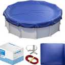 Winter Pool Cover 15 ft Round for Above Ground | Extra Thick & Durable Above-Ground Pool Cover | Sapphire Series of Premium Cold- and UV-Resistant Pool Cover | by Yankee Pool Pillow (Blue)
