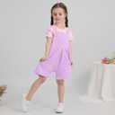 Toddler Baby Girls Summer Clothes Floral T-Shirt Top Bib Suspender Overall Shorts Set 2Pcs Infant Outfits 1-5T
