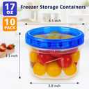 10 Pack 17oz Reusable Freezer Storage Containers with Twist Top Lids Airtight, Clear Plastic Food Storage Meal Prep Containers for Leftover Lunch Fruit Salad Snack, Small Soup Container Microwave Safe