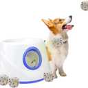 Dog Ball Thrower Launcher, Automatic Ball Launcher for Dogs, 3 Adjustable Distance Settings, Indoor OutdoorInteractive Toy, with 3 2.3-inch Balls, Small/Medium Sized Dog Thrower (Blue)