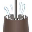 SetSail Toilet Brush, Compact Size Toilet Bowl Brush and Holder Toilet Brushes for Bathroom with Stainless Steel Handle Toilet Cleaner Brush with Durable Scrubbing Bristles, Brown