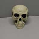 Halloween Skull Head Life Size Human Skull Sculpture with LED Light Up Glowing Eyes, Night Light Resin Skull Head Bone Prop Horror House Party Ornament for Bar Table Decor, Holiday or Birthday Gift