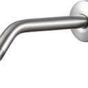 OFFO Shower Arm with Flange, 10 in Brushed Nickel Wall Mount Replacement Angle Shower Head Arm Wall-Mounted For Fixed Shower Head & Handheld Showerhead