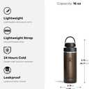 Hydro Flask Lightweight Wide Flex Chug Cap - Insulated Stainless Steel Water Bottle 16 Oz Obsidian