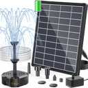 POPOSOAP 6.5W Solar Pond Filter Built-in Battery Backup, Solar Water Fountain Pump with Pond Filter, 8 Nozzles & PVC Tubing for Bird Bath, Small Ponds, Fish Tanks, Water Features P3065D